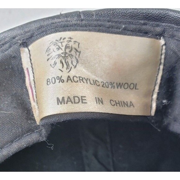 VINTAGE Black Leather Harley-Davidson Motor Cycles Patch Adjustable Hat Cap - Picture 9 of 11